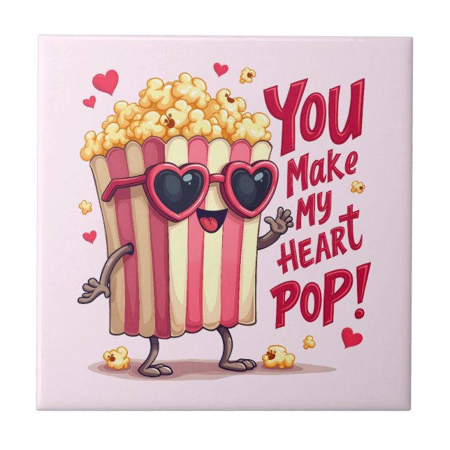 Popcorn Heart Pop Valentine Design (Frente)