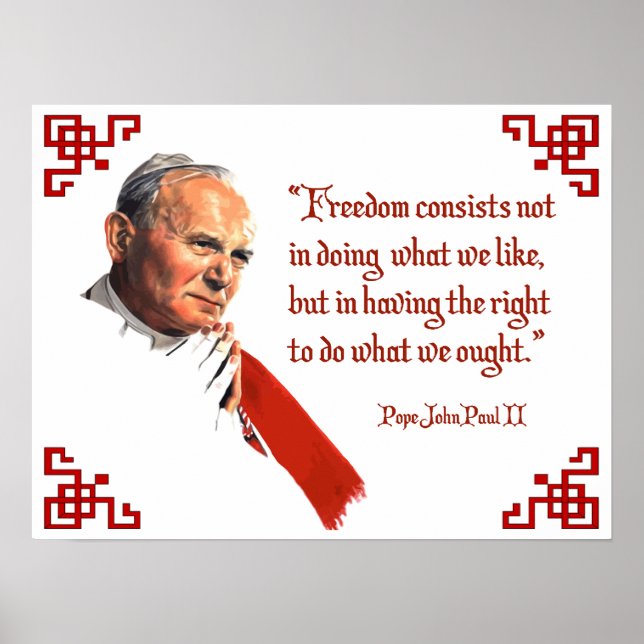 Pope John Paul II Freedom Poster (Frente)