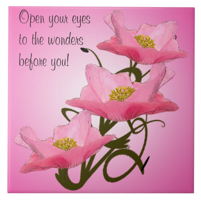 Pópias rosa Bonito de pilha tripla Fechar (Frente)