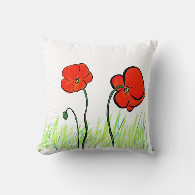 Poppies! Almofadas Throw (Frente)