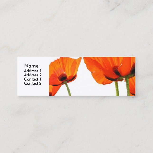 Poppies Cartão de visita personalizável (Frente)