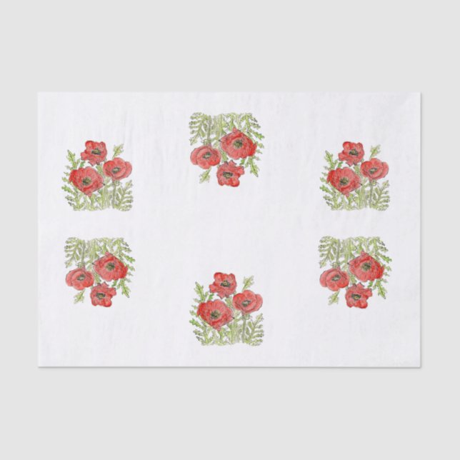 Poppies design em papel tecidular (Frente )