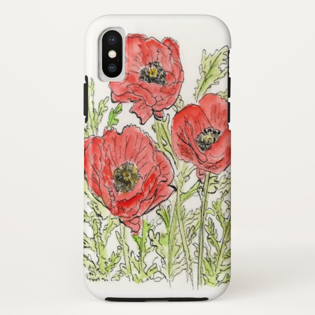 Poppies design em uma capas de iphone (Verso)