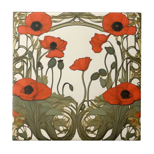 Poppies Elegantes Art Nouveau (Frente)