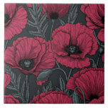 Poppies em Viva Magenta<br><div class="desc">Padrão vetorial feito de papoilas desenhadas à mão.</div>