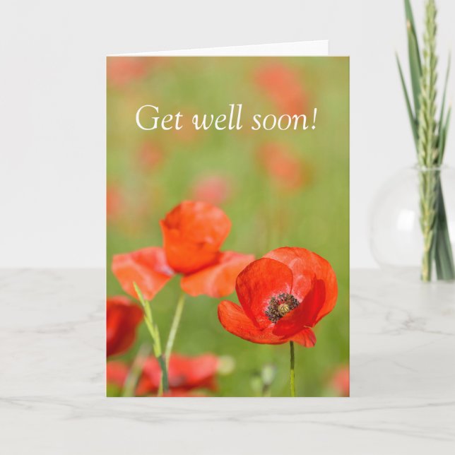 Poppies num cartão de solidariedade de campo de pa (Frente)
