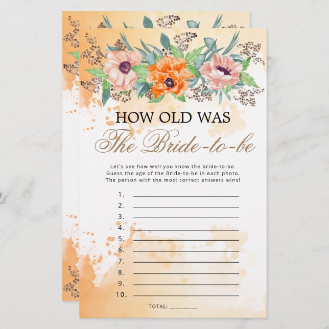 Poppies quantos anos tinha o jogo da noiva (Frente/Verso)