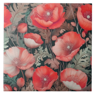 Poppies Red Vintage