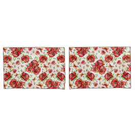 Poppies vermelhos com folhagem verde em fundo bran