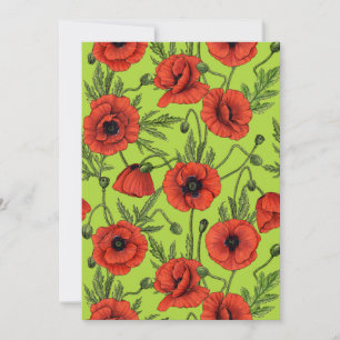 Poppies, vermelhos e verdes no verde limão