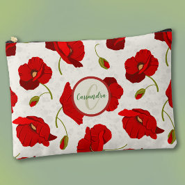 Poppies vermelhos grandes, com monograma