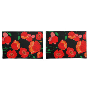 Poppies vermelhos no fundo preto do sangue do Chei