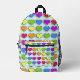 Poppin Retro Hearts Divertido Rainbow Patterno
