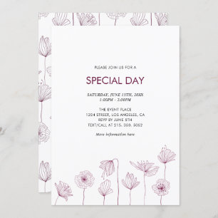 Poppy Convite de festas Floral para Todas as Ocasi