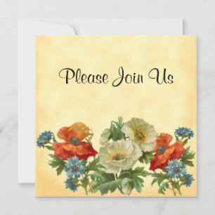 Poppy e Cornflower Convites Florais Personalizados