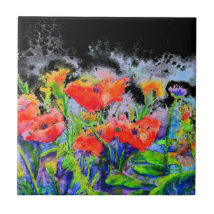 Poppy Fields - aquarela floral