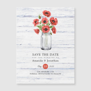 Poppy Rustic Mason Jar Weding Date