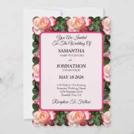 Poppy Watercolor Fllower Floral Wedation Convite
