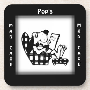 Pops Man Cave Porta-Copos Quadrados Personalizados