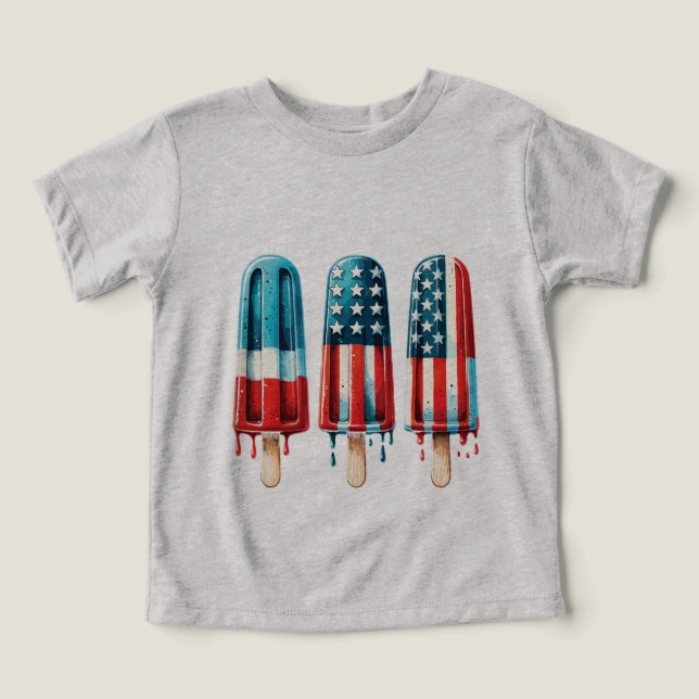 Popsicles Patriótico T-Shirt (Design frontal)