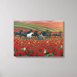 Popy Fields pintando Impressões selvagens e pinhe