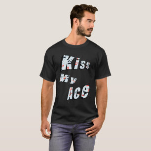 Pôquer Beije Meu Ás, Camiseta Preta Engraçada Masc