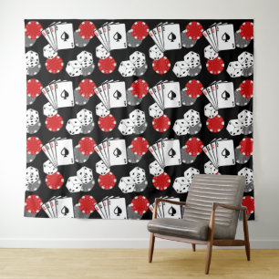 Pôquer Casino Negro - Grande Fundo De Tapeçaria