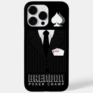 Pôquer Champ Black and Cinza Pinstripe Suit Casino