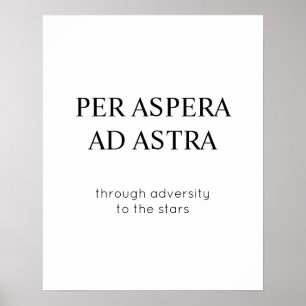 Por Adversidade Às Estrelas Poster De Citação L