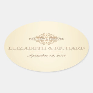 Por agora & para sempre etiquetas do casamento