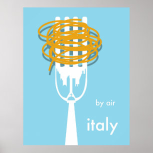por air Italy vintage style poster de viagens.