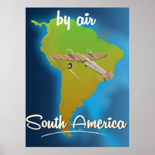 Por ar ao Poster de viagens da América do Sul