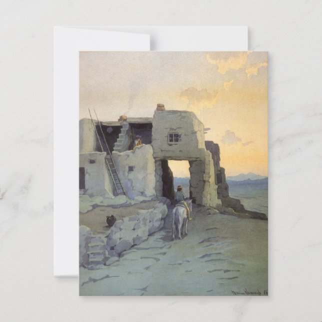 Pôr da tarde, Pueblo de Walpi por Marion Kavagh Wa (Frente)