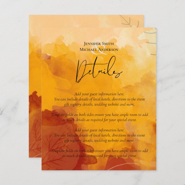 Pôr do Sol Abstrato em Aquarela Laranja Fogueira C (Frente/Verso)