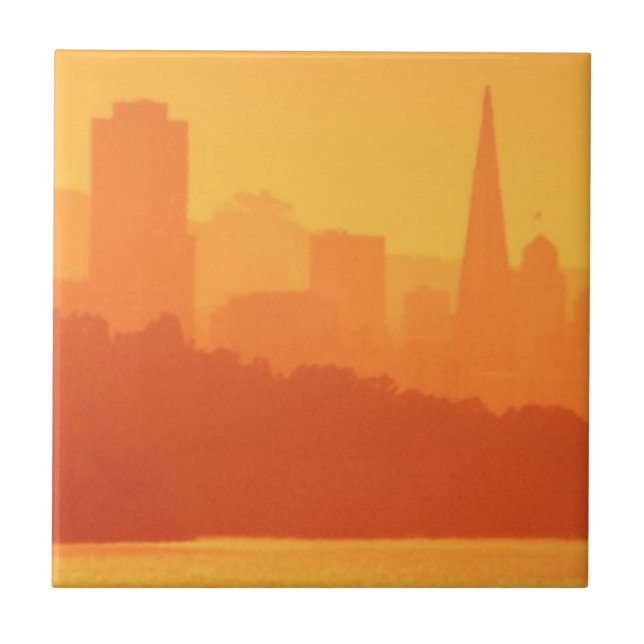 Por do sol brilhante de San Francisco (Frente)