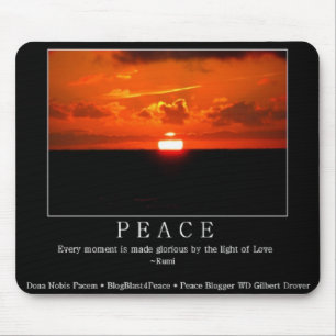 Por do sol calmo Mousepad com citações de Rumi