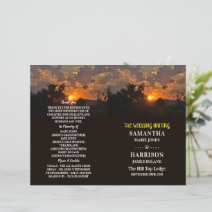 Por do sol da noite, programa moderno do casamento