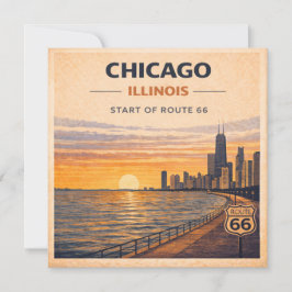 Pôr do Sol da Rotatória 66 da Silhueta de Chicago