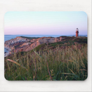 Por do sol de Aquinnah e farol Mousepad