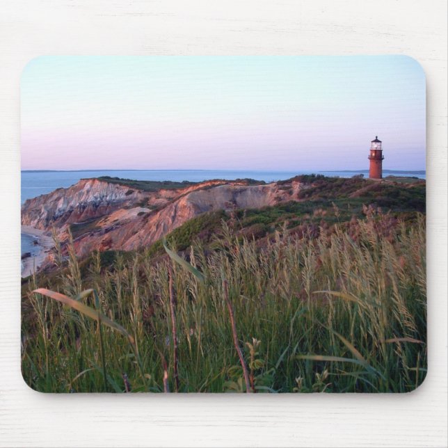Por do sol de Aquinnah e farol Mousepad (Frente)