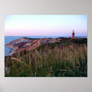 Por do sol de Aquinnah e poster do farol