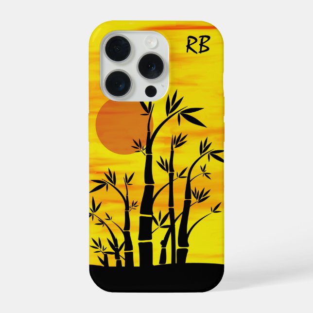 Pôr do Sol de Bambu Oriental Personalizado (Verso)