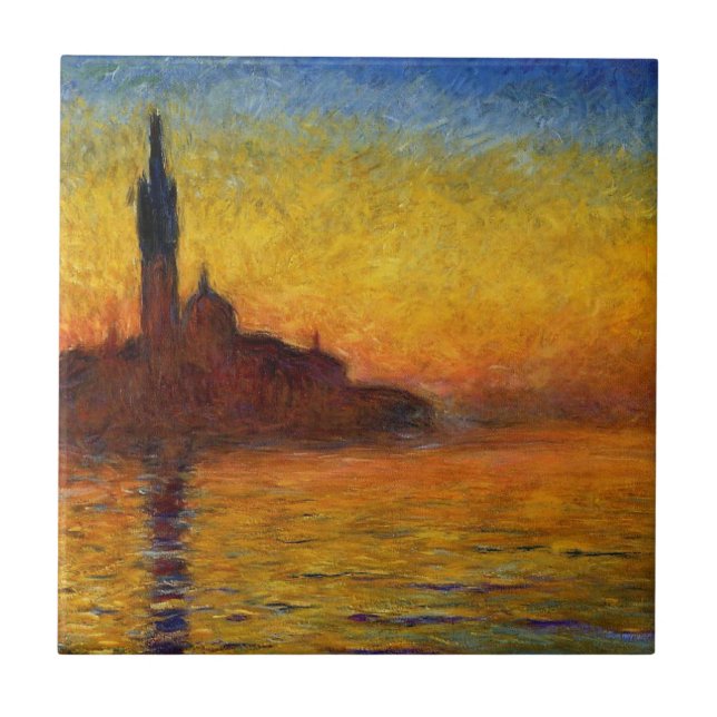 Pôr do Sol de Monet Veneza Impressionismo Artístic (Frente)