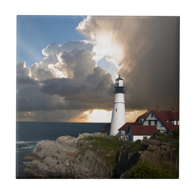 Por do sol do farol: Portsmouth, Nova Inglaterra (Frente)