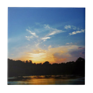 Por do sol do lago mountain