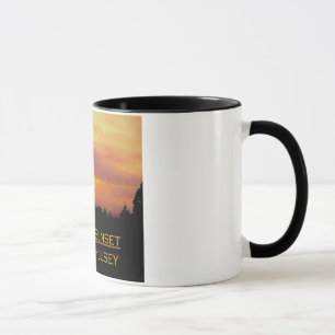 Por do sol do nascer do sol 11 onças. Caneca
