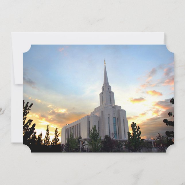 Pôr do sol do templo do LDS da Montanha Oquirrh (Frente)
