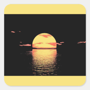 Por do sol do vintage - etiquetas