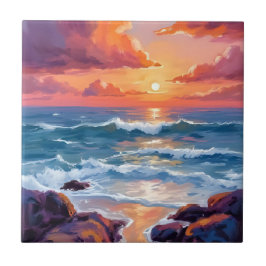 Pôr do Sol Dourado no Oceano | Radiância Costeira