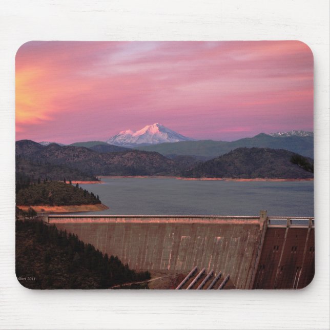 Por do sol e Mt. Shasta Mousepad (Frente)